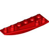 Lego kostka (kostička) 6x2 klín levý zkosený invertovaný, červená (4161278, 4544432, 6064181)